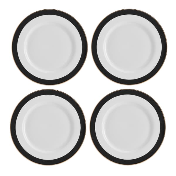 Mikasa Luxe Deco 4-Piece China Dinner Plate Set 27.5cm