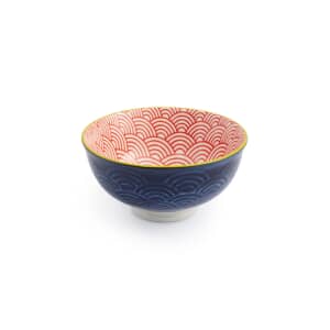 Mikasa Red and Blue Arc Stoneware Nibble Bowl 12cm