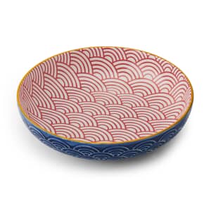 Mikasa Blue Arched Pattern Stoneware Bowl 21 cm