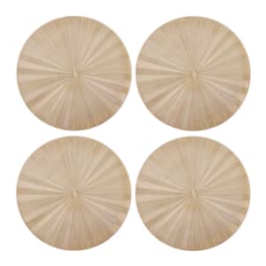 Mikasa 4-Piece Round PU Gold Placemat Set 38cm