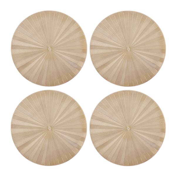 Mikasa 4-Piece Round PU Gold Placemat Set 38cm