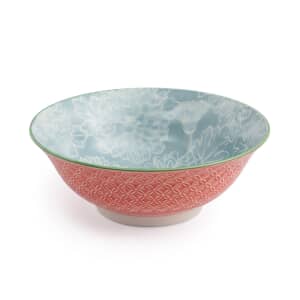 Mikasa Grey Floral Stoneware Ramen Bowl 21cm