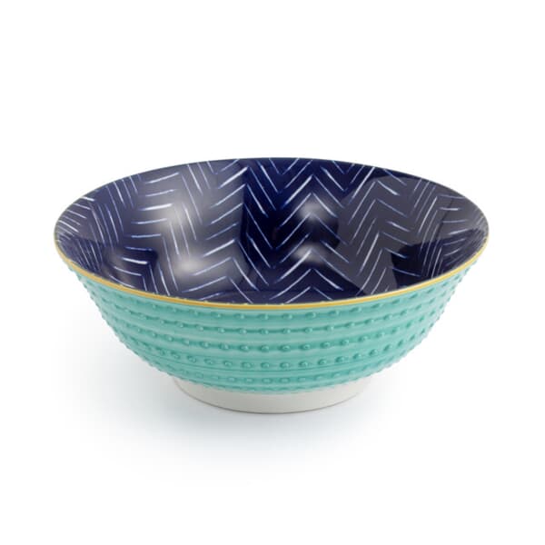 Mikasa Indigo Chevron Stoneware Ramen Bowl 21cm