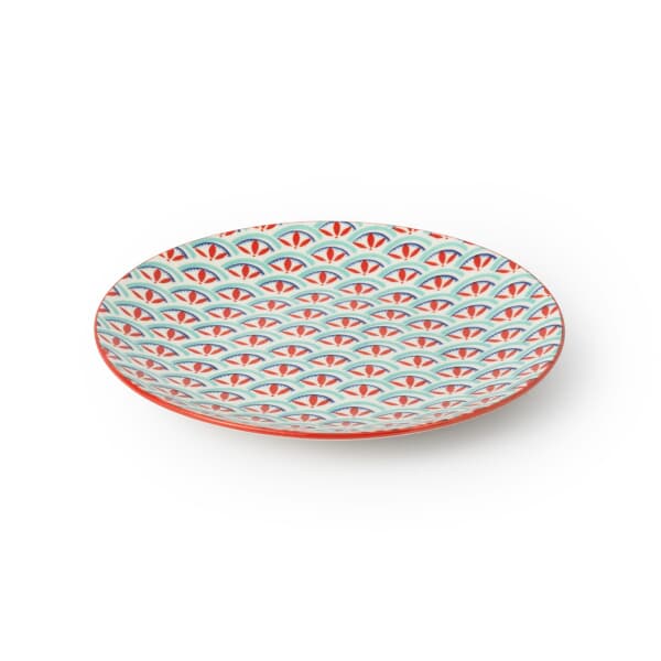 Mikasa Green and Blue Geometric Stoneware Side Plate 18cm