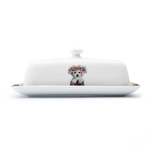 Mikasa Tipperleyhill Porcelain Puppy Butter Dish