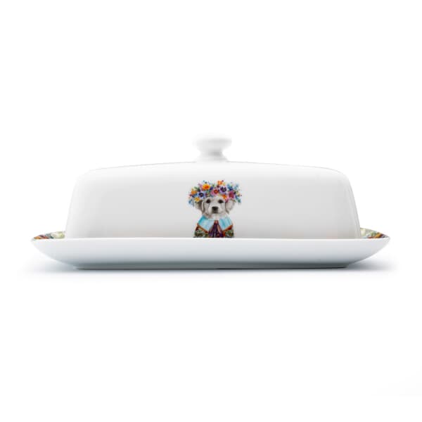 Mikasa Tipperleyhill Porcelain Puppy Butter Dish