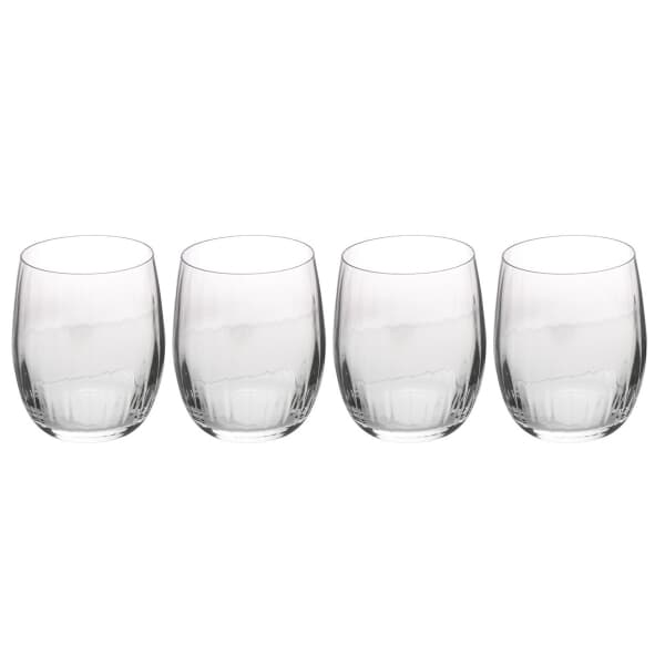 Mikasa Treviso 4-Piece Crystal Stemless Wine Glass Set 350ml