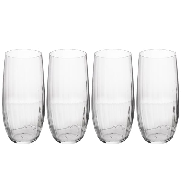 Mikasa Treviso 4-Piece Crystal Highball Glass Set 400ml