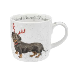 Wrendale Christmas Dachshund Through The Snow Mug