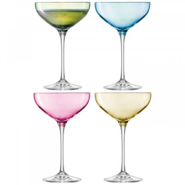 LSA Glassware - Polka Champagne Saucers Set Of 4