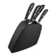 Rockingham Forge 6 Piece Knife Block Set Black Ashwood