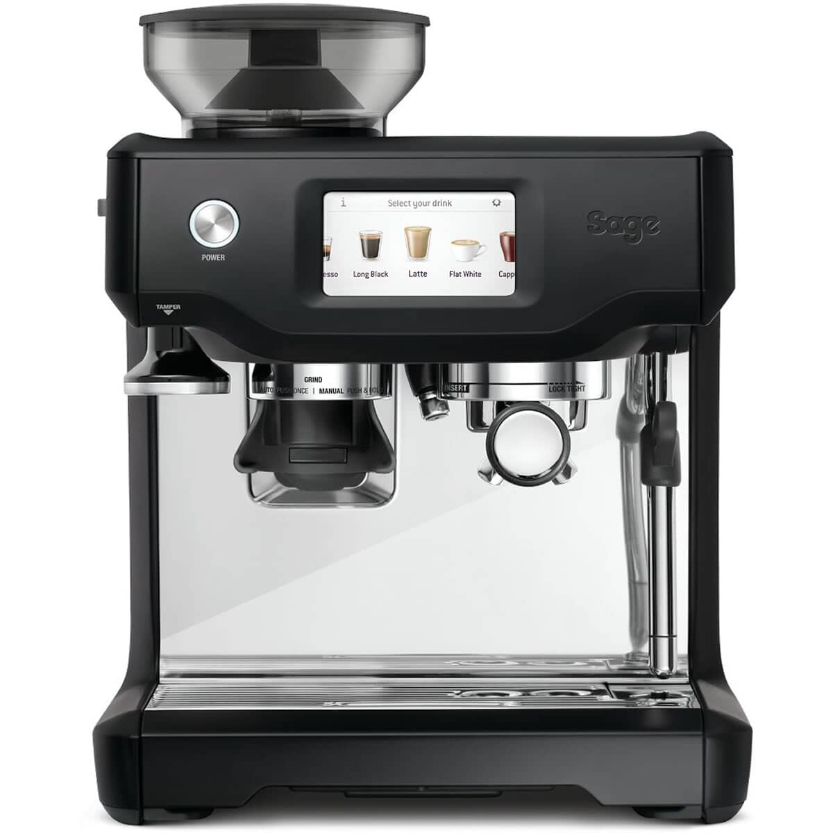 Sage the Barista Touch Black Truffle Manual Coffee Machine With Free Coffee