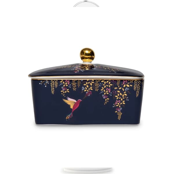 Sara Miller Chelsea Collection - Covered Butter Dish Navy