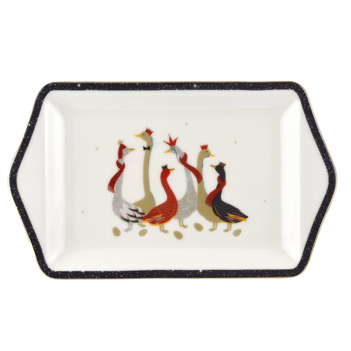 Sara Miller Geese Christmas Collection - Dessert Tray