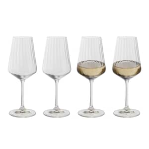 Dartington Cheers Optic White Wine Glass Set Of 4