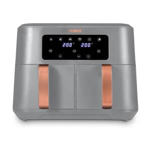 Tower Vortx 8.5L Dual Basket Air Fryer Digital Grey with Rose Trim
