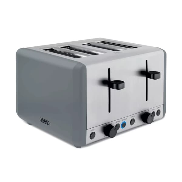 Tower Sera 4 Slice Toaster With Smoked Chrome Trim