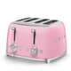 Smeg 50s Retro 4 Slice Toaster Pink