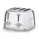 Smeg 50s Retro 4 Slice Toaster Polished Stainless Steel