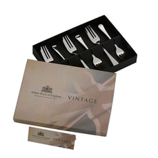 Arthur Price Vintage Stainless Steel English Cake Forks Set Of 6