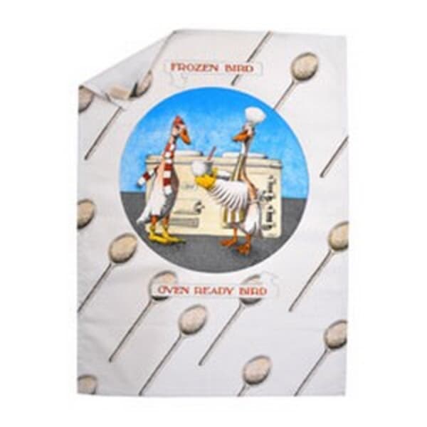 AGA Simon Drew Frozen Bird Tea Towel