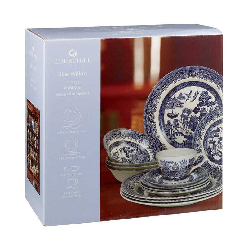 Blue willow store dish set