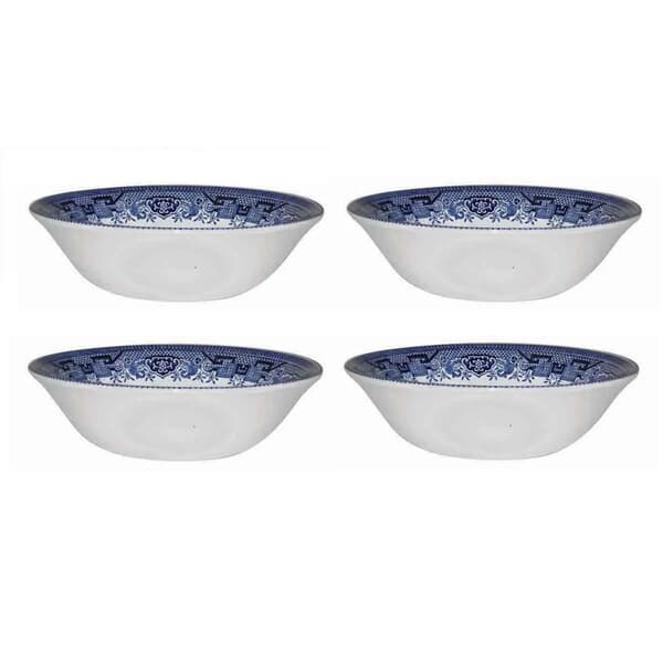 Churchill Blue Willow Scollop Bowl Set Of 4