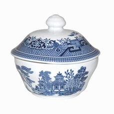 Churchill Blue Willow Covered Sugar Bowl