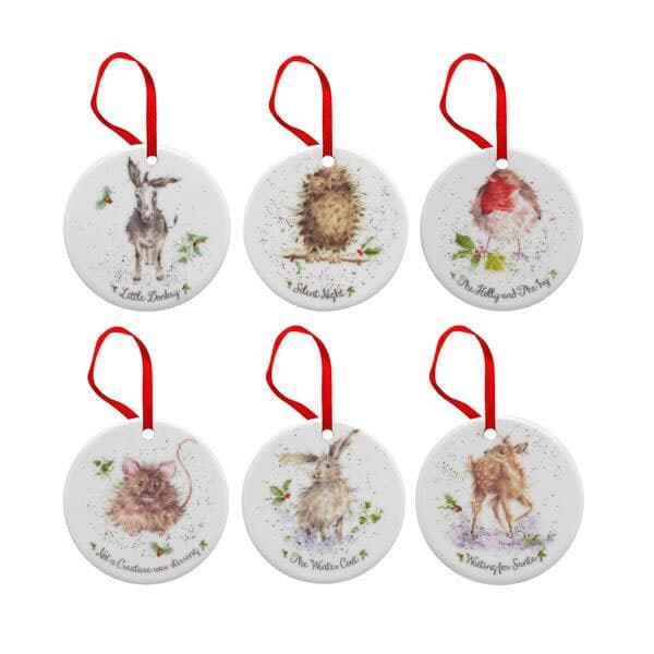 Wrendale Christmas Tree Decorations Set Of 6