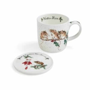 Wrendale Christmas Winter Mice Mug And Coaster Set