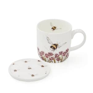 Wrendale Flight Of The Bumblebee Mug And Coaster Set