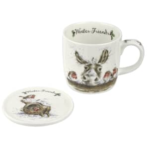 Wrendale Christmas Winter Friends Mug And Coaster Set