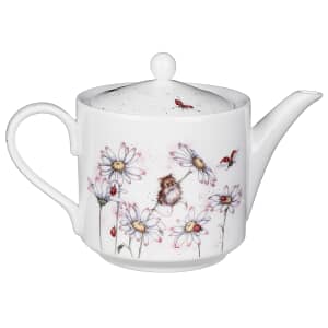 Wrendale 2 Pint Teapot Mouse And Flower