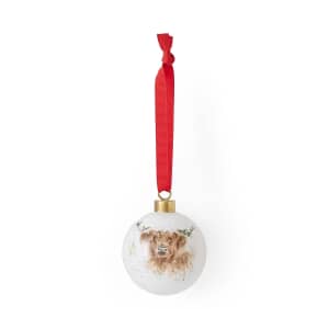 Wrendale Christmas Bauble Highland Cow