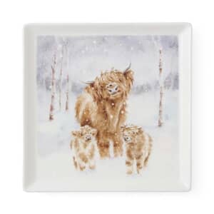 Wrendale Christmas Square Plate Highland Star