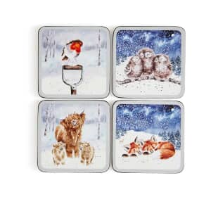 Wrendale Christmas Winter Sky Set Of 4 Coasters