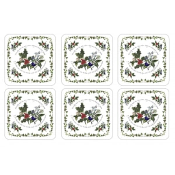 Portmeirion Holly and Ivy - Coasters Set Of 6