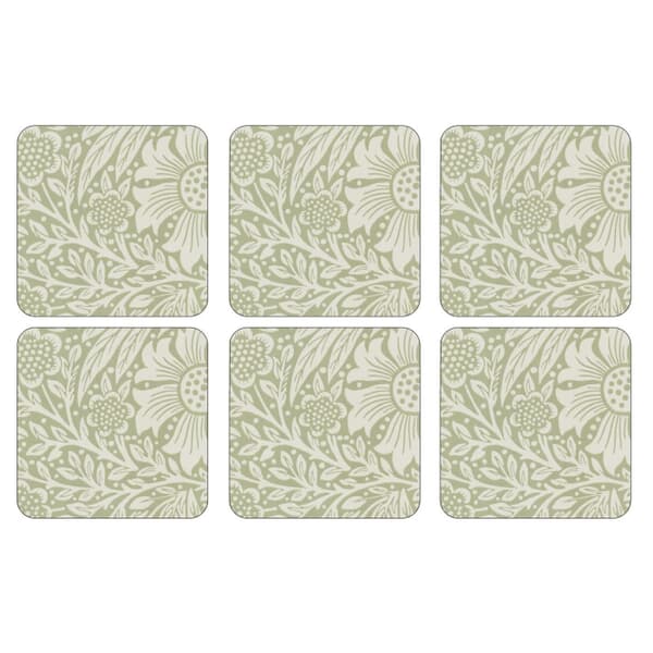 Portmeirion Pimpernel - Marigold Green Coasters Set Of 6