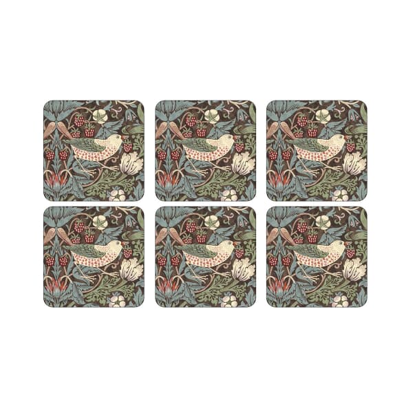 Spode The Original Morris and Co - Strawberry Thief Coasters Set Of 6