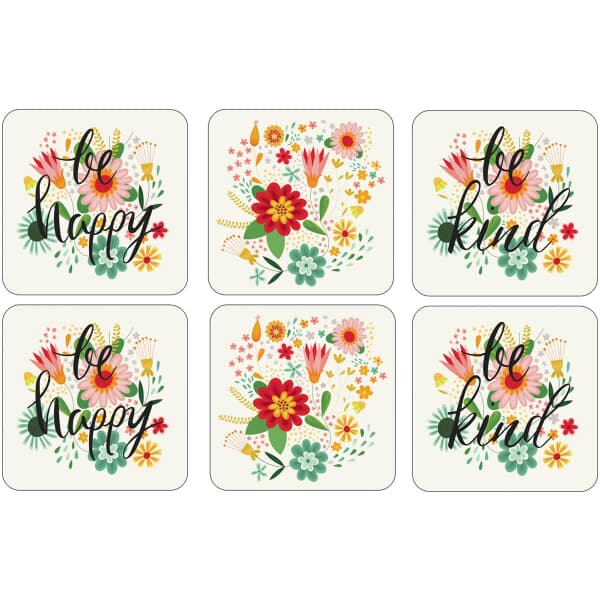 Portmeirion Pimpernel - Groovy Floral Coasters Set Of 6