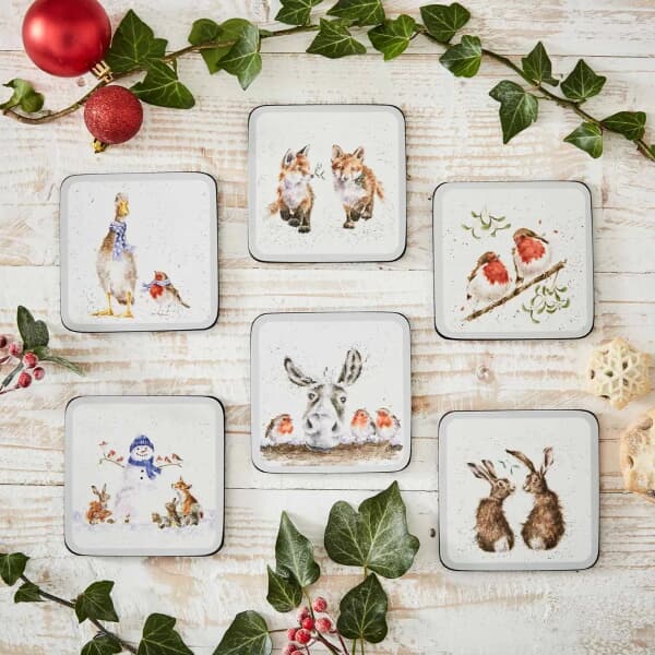 Wrendale Christmas Coasters Set Of 6