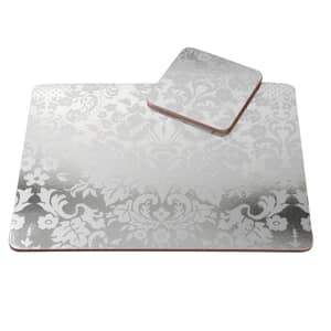 Portmeirion Pimpernel - Damask Silver Placemats Set Of 4
