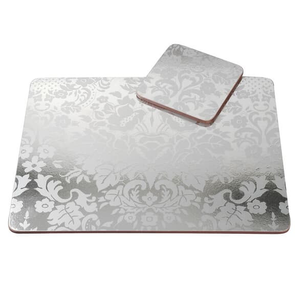 Portmeirion Pimpernel - Damask Silver Placemats Set Of 4