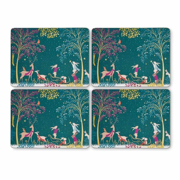 Sara Miller Woodland Tales Set Of 4 Placemats