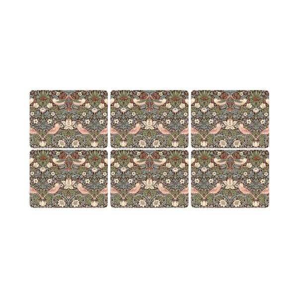 Spode The Original Morris and Co - Strawberry Thief Placemats Set Of 6