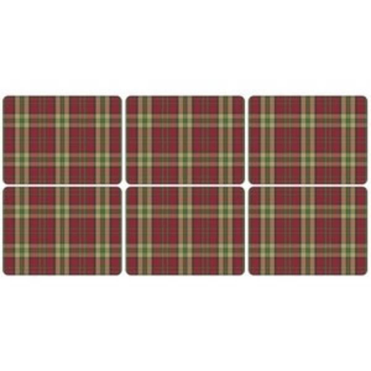 Portmeirion Pimpernel Tartan Red Placemats Set Of