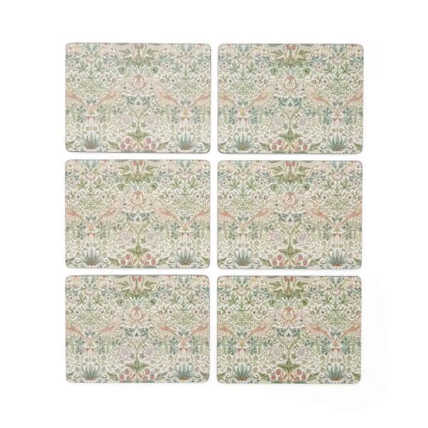 Spode The Original Morris and Co - Strawberry Thief Placemats Set Of 6