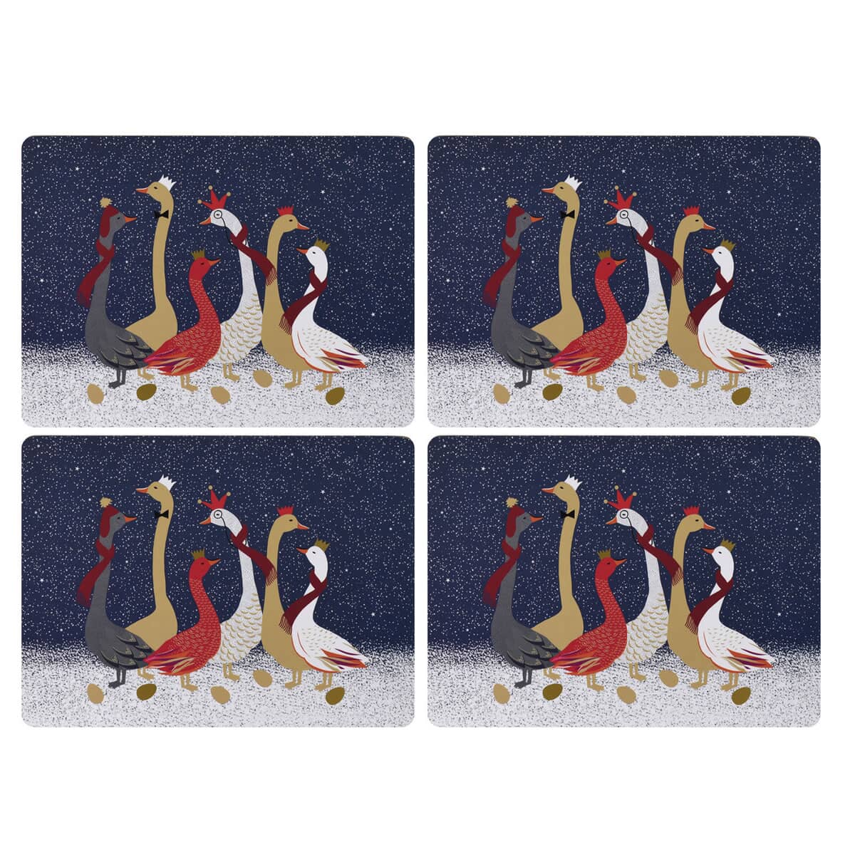 Sara Miller Geese Christmas Collection - Large Placemats Set Of 4