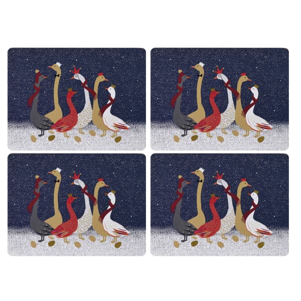 Sara Miller Geese Christmas Collection - Large Placemats Set Of 4