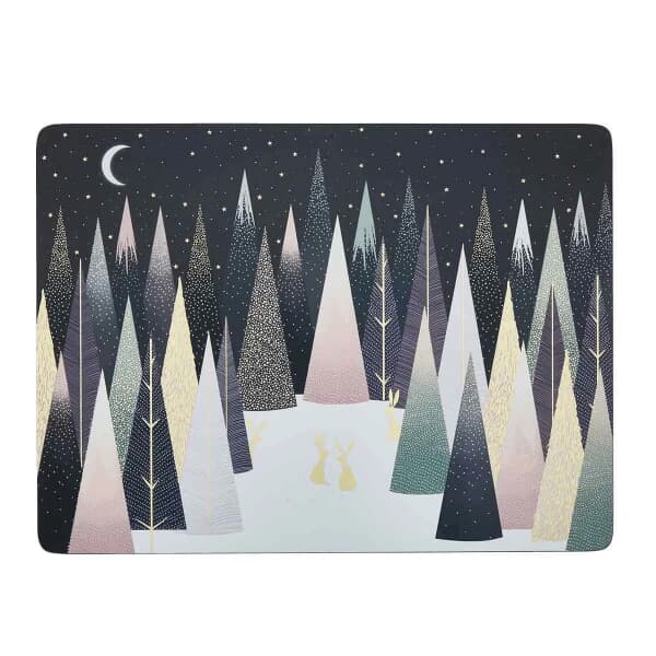 Sara Miller Frosted Pines Large Placemats Set Of 4